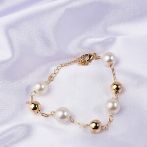 Pulseira bolinha e pérola